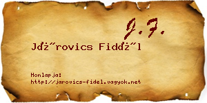 Járovics Fidél névjegykártya